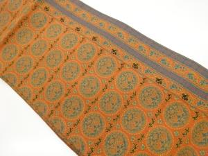 向かい連珠文・動物・草花模様織出し名古屋帯